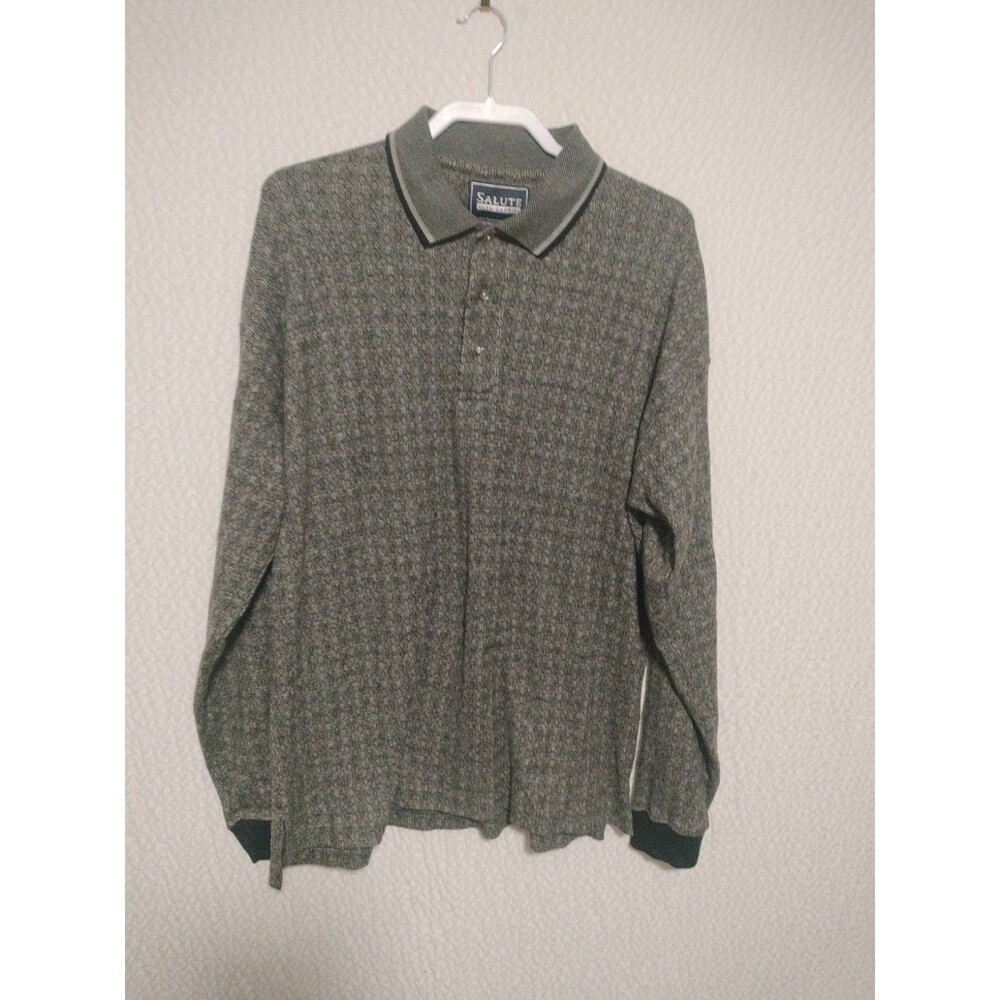 SALUTE/OLEG CASSINI Men's Shirt Size L Long Sleeve Sweater 100% Cotton 466